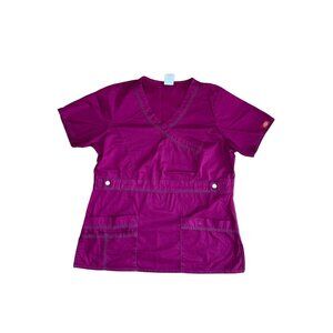 Dickies Womens Scrubs Shirt Color Purple Size M